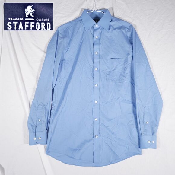 Stafford Other - Stafford Blue Dress Shirt Button Up Easy Care Broadcloth 14.5